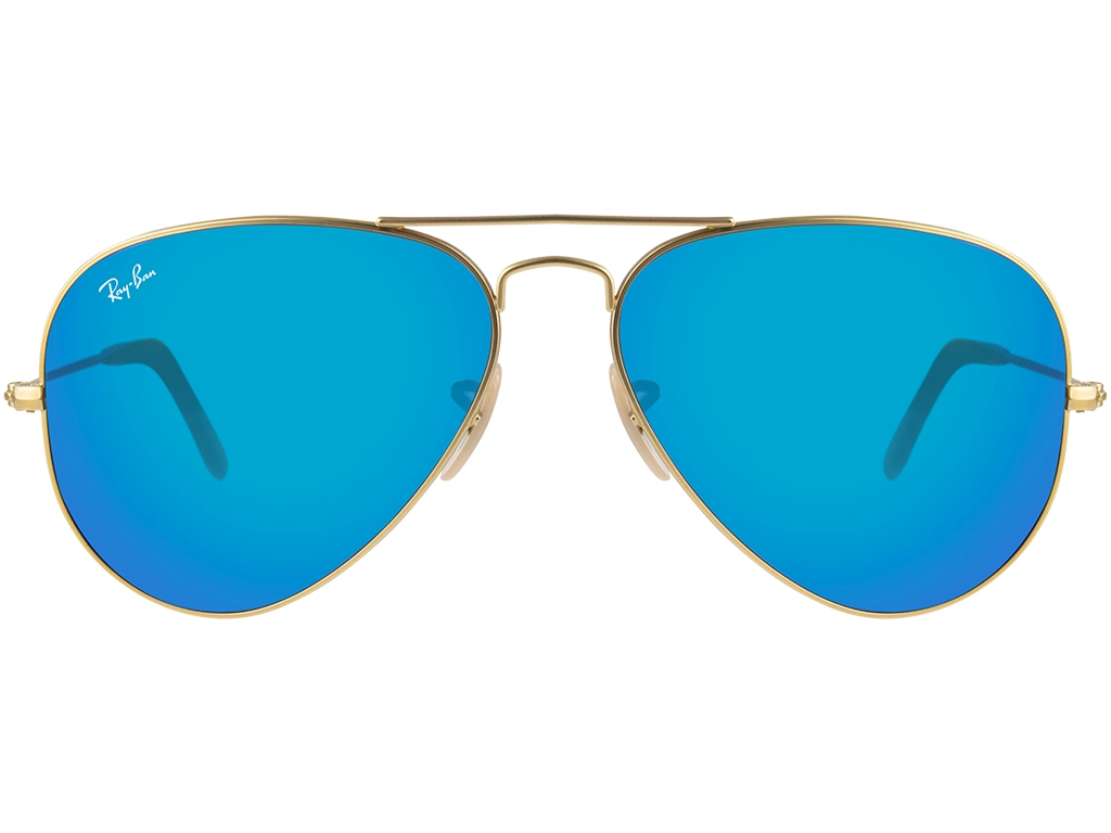 Gold frame blue lens sunglasses best sale