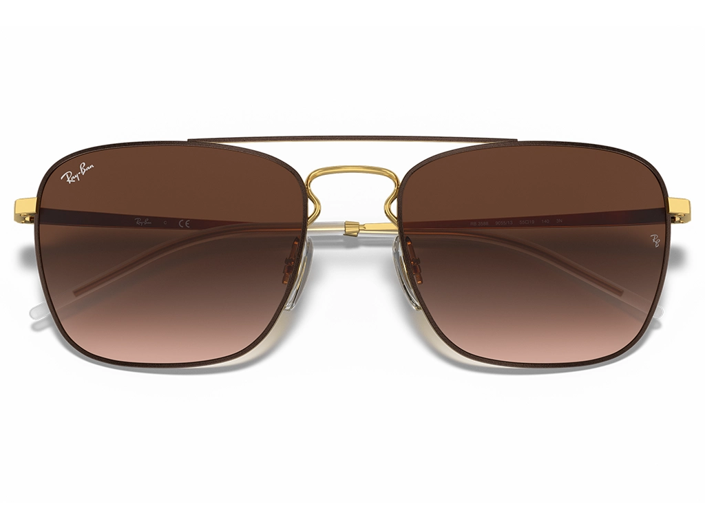 Ray-Ban RB3588 905513 55 Brown on Gold Gradient