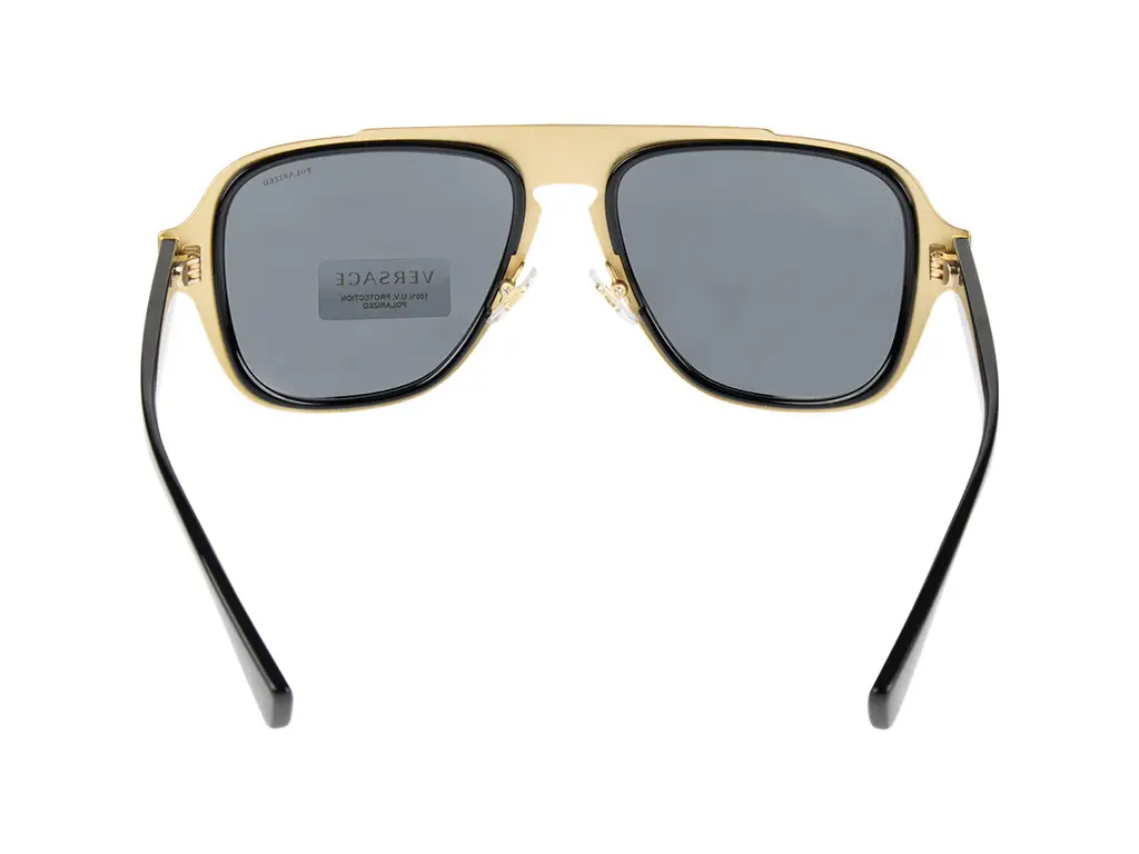  Versace VE2199 MEDUSA CHARM 100281 56M Black/Grey Polarized Square  Sunglasses For Men+ BUNDLE With Designer iWear Eyewear Kit : Clothing,  Shoes & Jewelry
