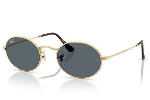 Ray-Ban Oval RB3547N 001/R5 51 Arista Gold/Blue